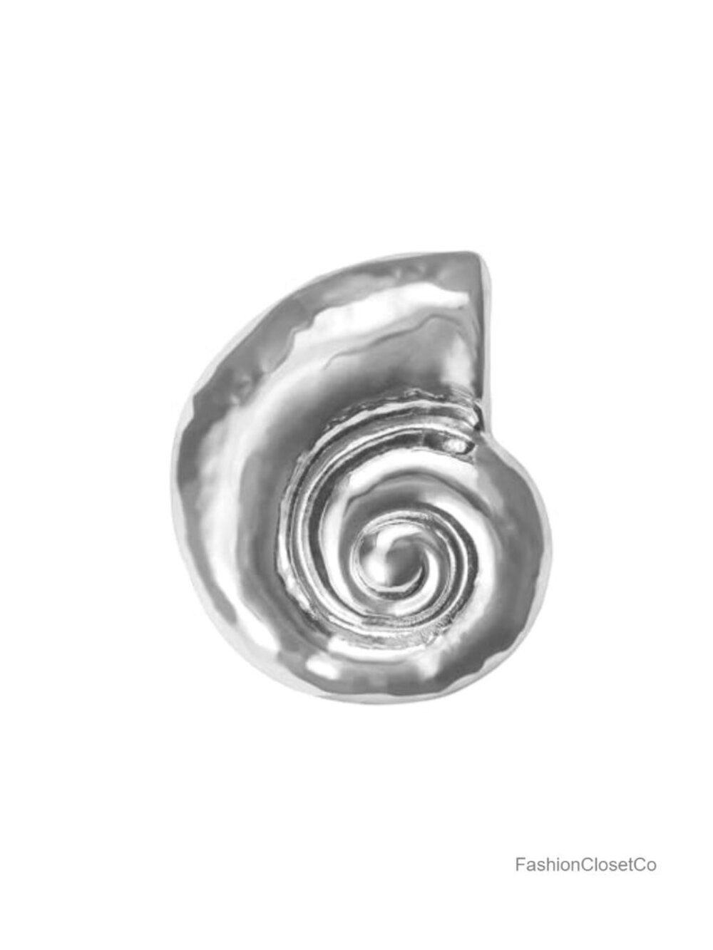 Gold Chunky Shell Conch Spiral Lapel Brooch Pin Boho Beach Jewelry